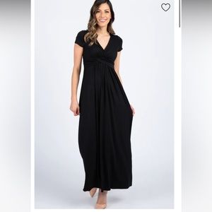 Perfect Condition PinkBlush Nursing / Maternity Black Draped Maxi Dress - S